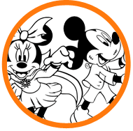 Mickey and Minnie Mouse Halloween coloring page