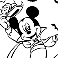 Mickey Mouse Halloween coloring page