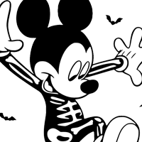 Mickey Mouse Halloween coloring page