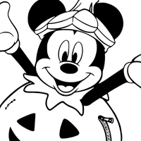 Mickey Mouse Halloween coloring page