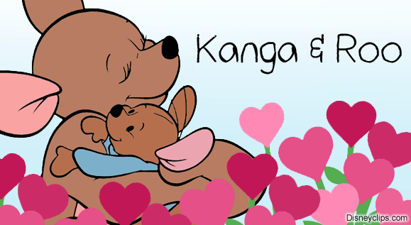 Kanga and Roo hugging