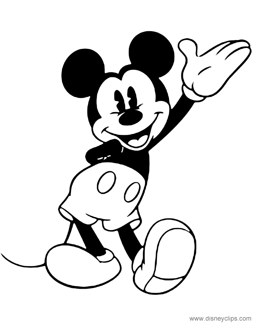 Classic Mickey Mouse Coloring Pages Coloring Pages