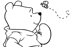 Winnie the Pooh bees coloring pages