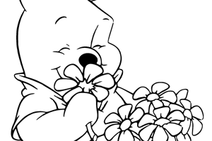 Winnie the Pooh spring and summer coloring pages