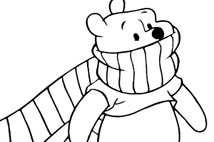 Winnie the Pooh fall and winter coloring pages