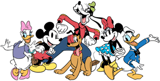 Classic Mickey and friends posing together