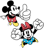 Classic Mickey and Minnie cheering