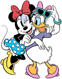 Classic Minnie and Daisy with sunglasses
