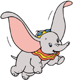 Dumbo flying with goggles