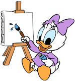 Baby Daisy painting on a canvas