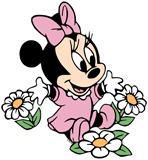 Baby Minnie, flowers
