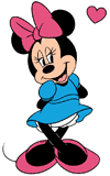 Minnie Mouse smiling with a heart