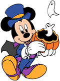 Mickey Mouse releasing ghosts from a pumpkin