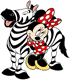 Minnie Mouse, zebra