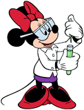 Chemist Minnie Mouse with a test tube