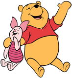 Winnie the Pooh & Piglet sitting side by side