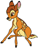 Cute Bambi sitting down