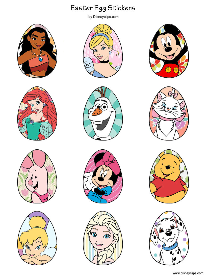 Printable Disney Easter Egg Stickers Disneyclips com