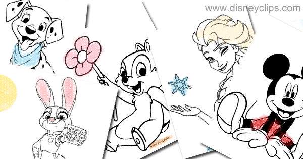 cute cartoon disney coloring pages