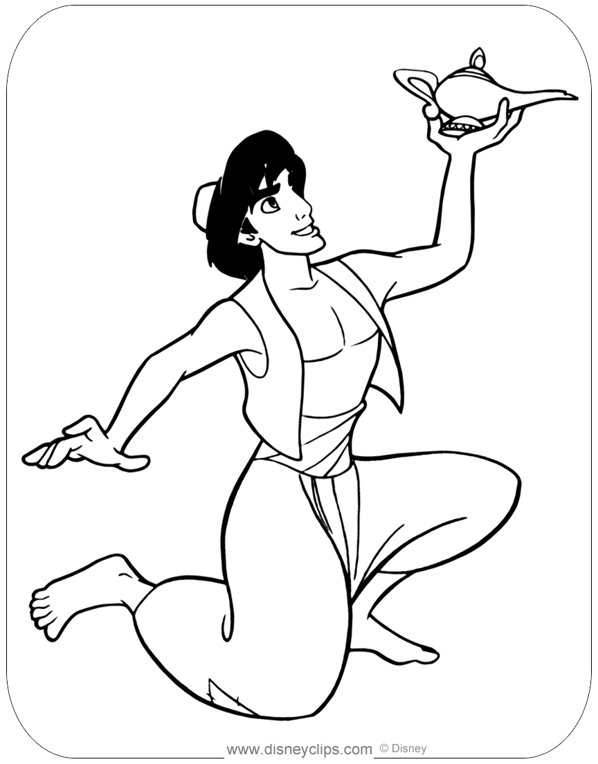 Aladdin Coloring Book Pages Printable Disney Aladdin Coloring Pages For ...