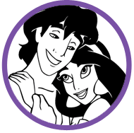 Aladdin and Jasmine coloring page