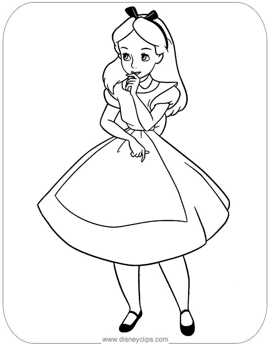 Free Printable Alice in Wonderland Coloring Pages | Disneyclips.com