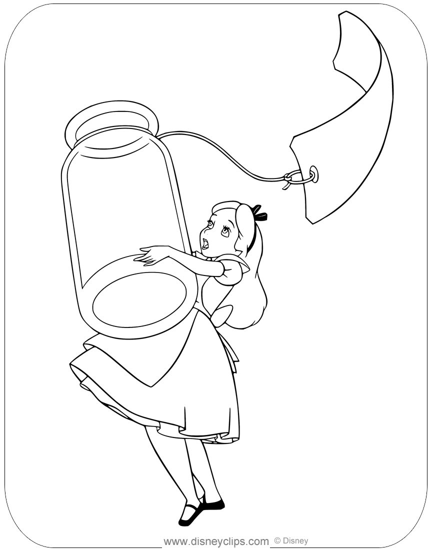 Alice in Wonderland Coloring Page 1