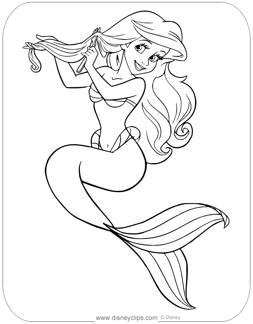88 Printable The Little Mermaid Coloring Pages | Disneyclips.com