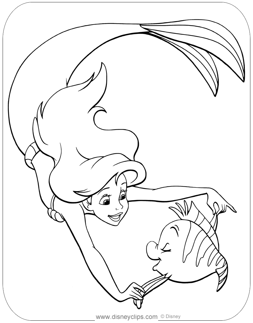 The Little Mermaid Coloring Pages (2) | Disneyclips.com