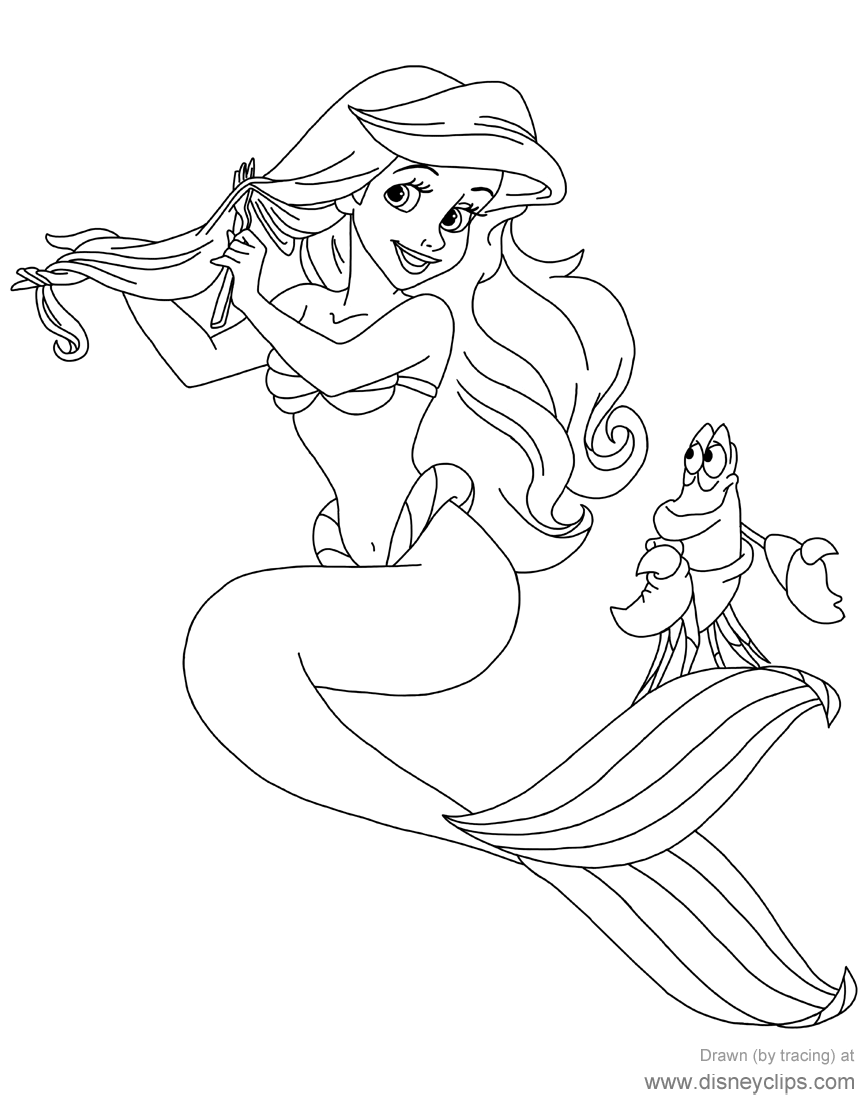 Download The Little Mermaid Coloring Pages (4) | Disneyclips.com