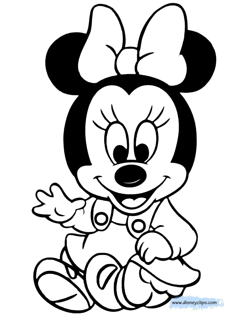 Cute Baby Minnie Mouse Coloring Pages Cartoon Of Sketch