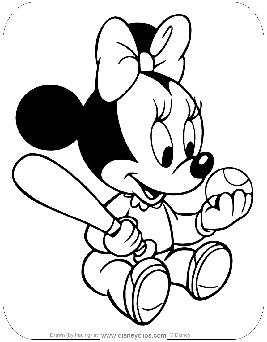 baby mickey mouse and friends coloring pages