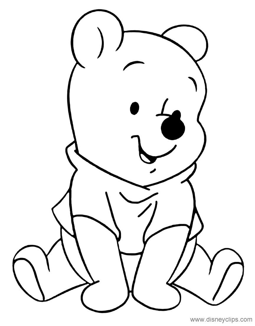 Disney Baby Pooh Coloring Pages Disneyclips Com