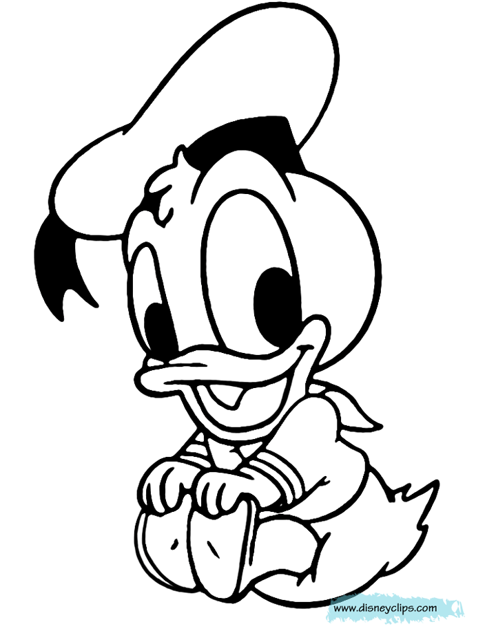 Print Out Mickey Kids Walt Disney Baby Coloring Pages 2