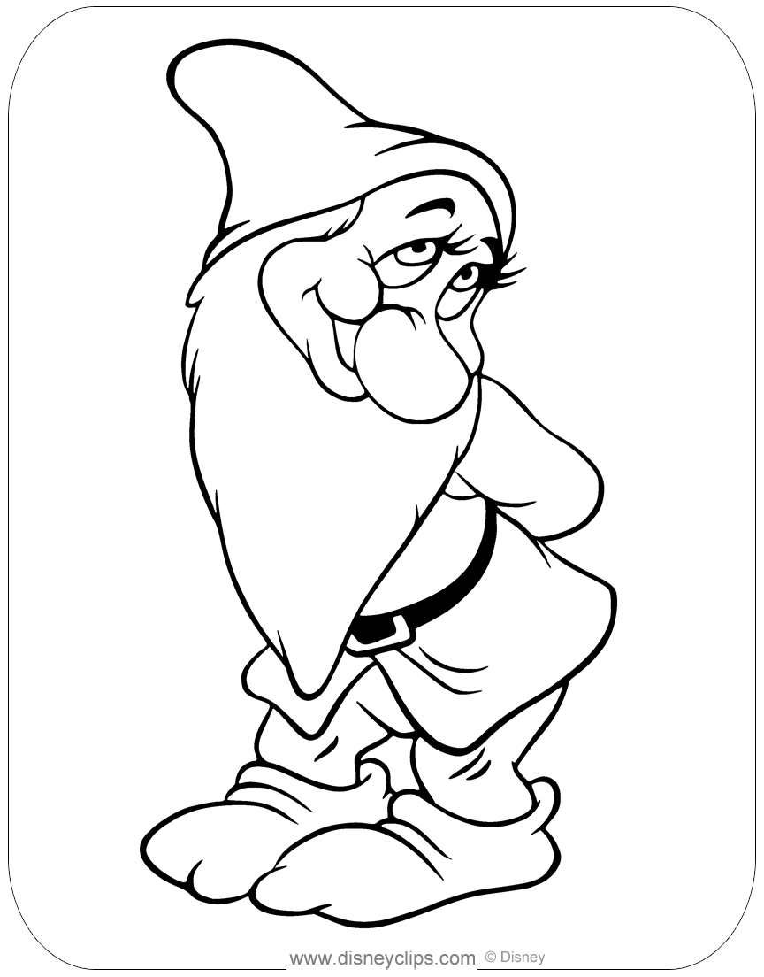 Snow White and the Seven Dwarfs Coloring Pages (3) | Disneyclips.com