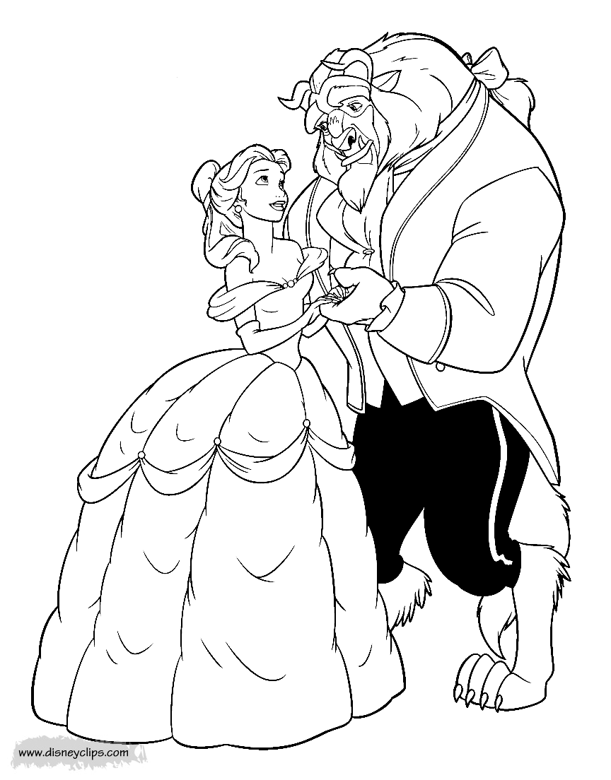 Beauty and the Beast Coloring Pages (3) | Disneyclips.com
