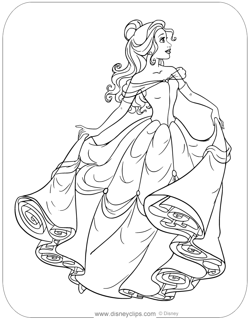 Free Printable Beauty and the Beast Coloring Pages | Disneyclips.com