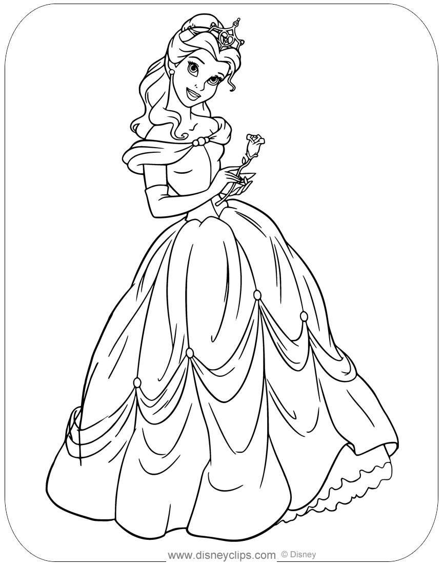 belle coloring sheets