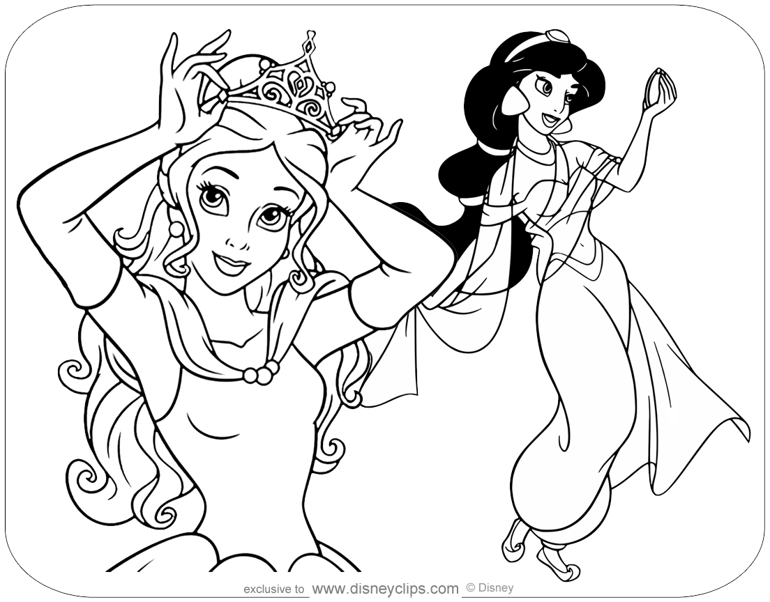 coloring pages of princess belle