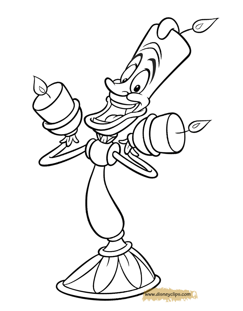 19 Beauty And The Beast Lumiere Coloring Pages - Free Printable