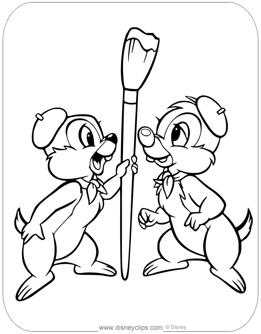 Chip and Dale Coloring Pages (3) | Disneyclips.com
