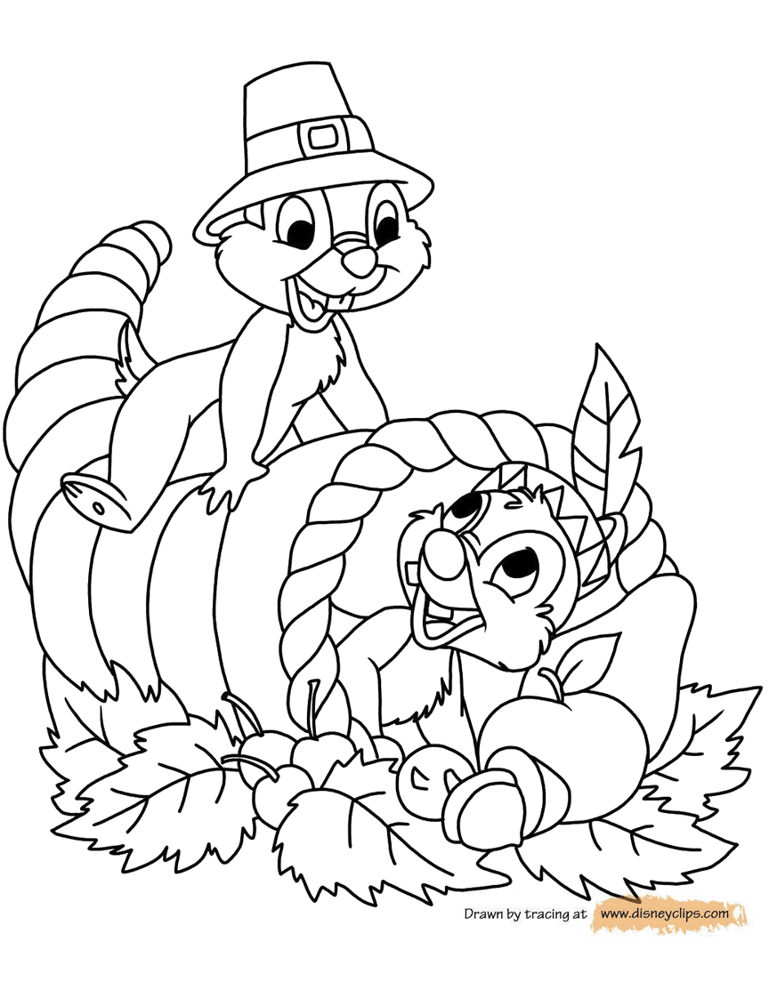  Disney Coloring Pages Thanksgiving for Kids