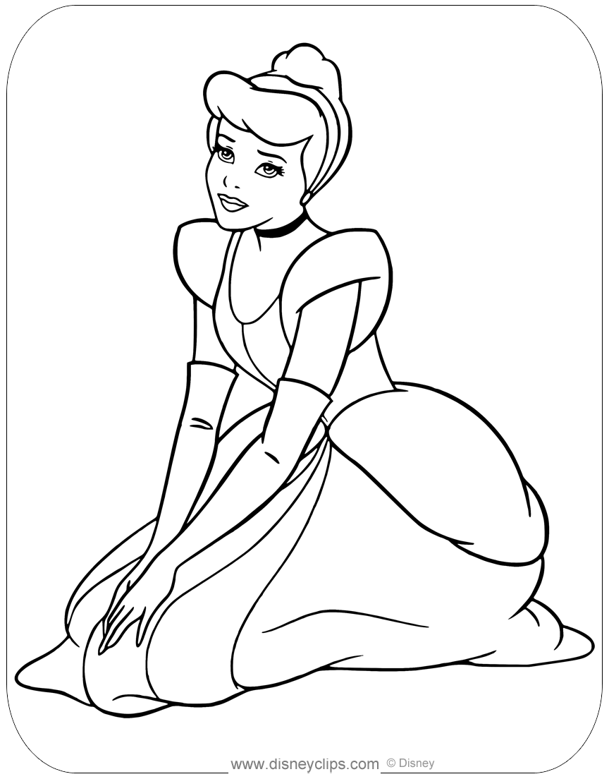 Cinderella Coloring Pages (3) | Disneyclips.com