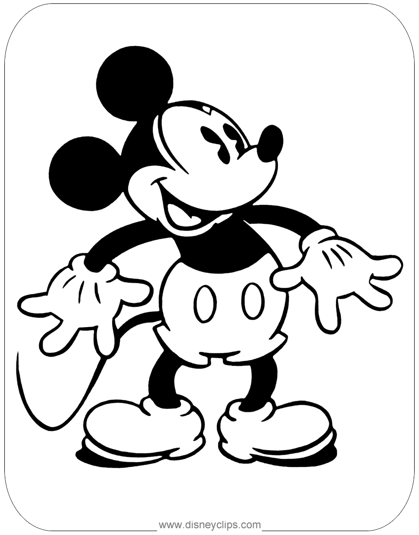 Download Classic Mickey Mouse Coloring Pages | Disneyclips.com