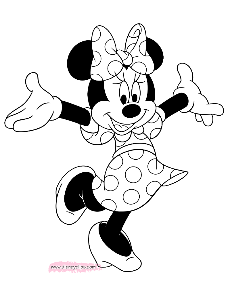 Minnie Mouse Coloring Pages Printable - Printable Templates