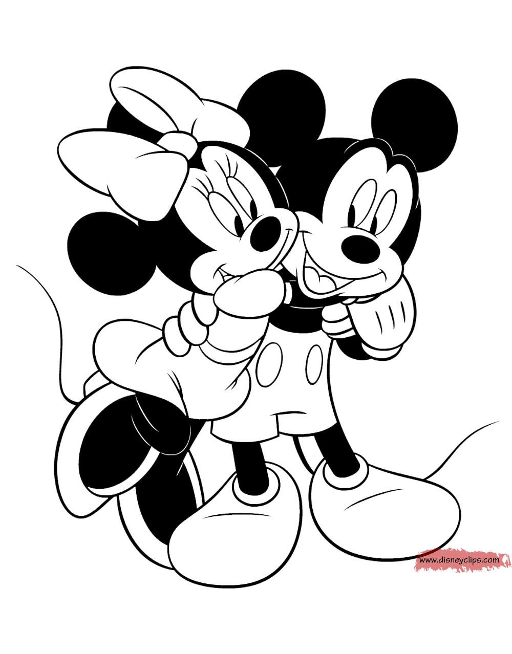 Mickey Minnie hugging