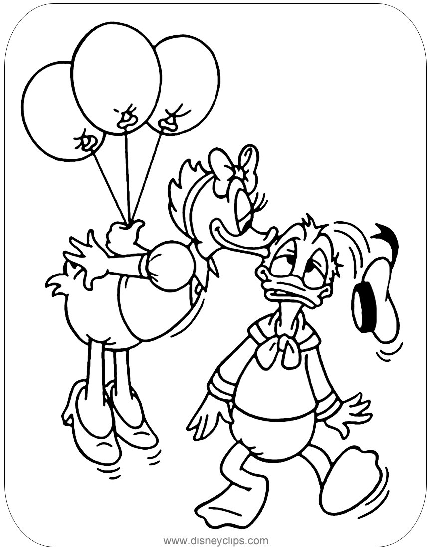 Donald and Daisy Duck Coloring Pages Disneyclipscom