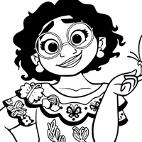 Encanto coloring pages: Mirabel Madrigal and other characters from