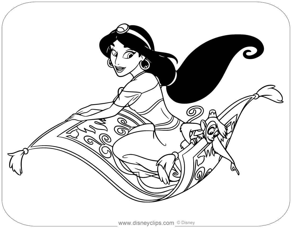 Aladdin Coloring Pages (PDF Printables) Disneyclips.com