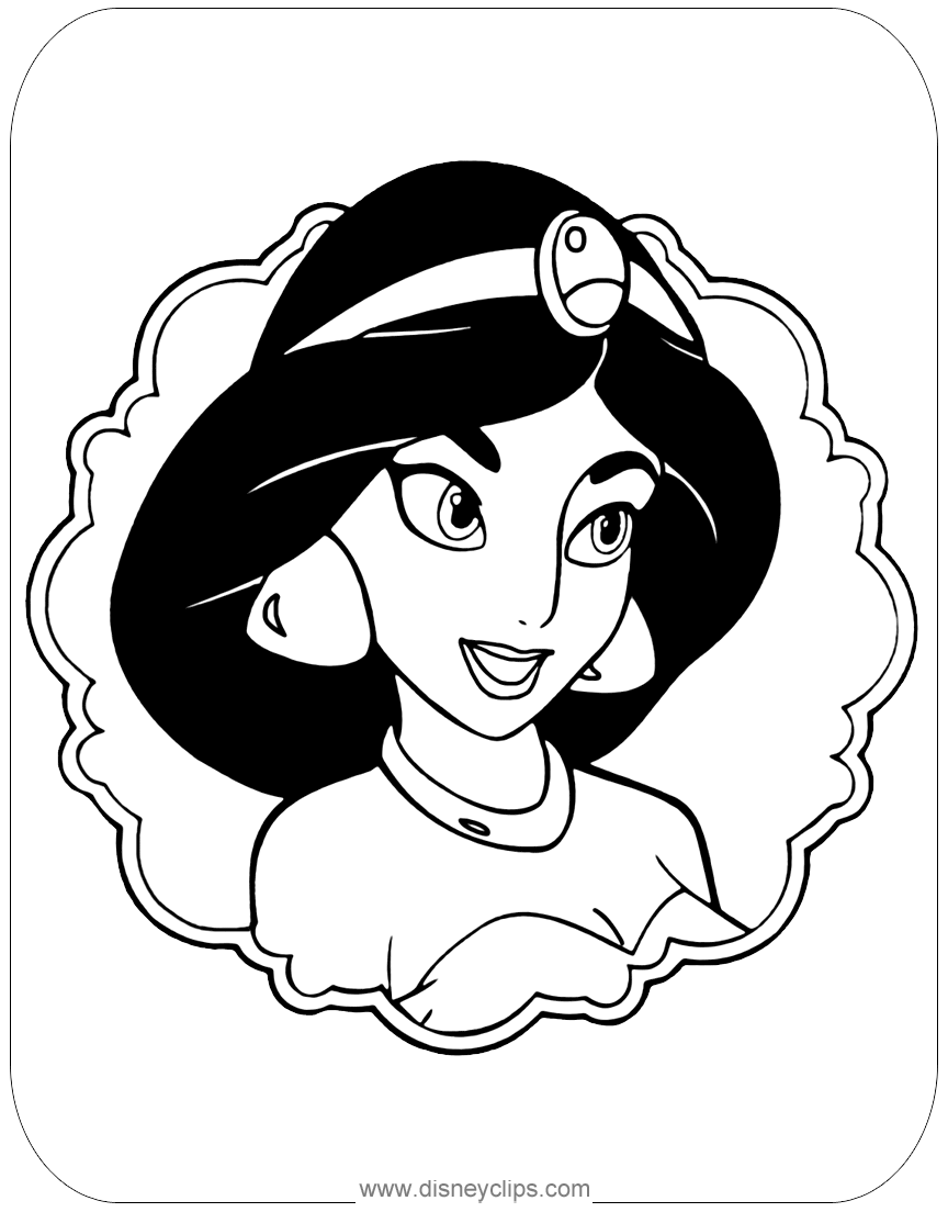 aladdin jasmine coloring pages